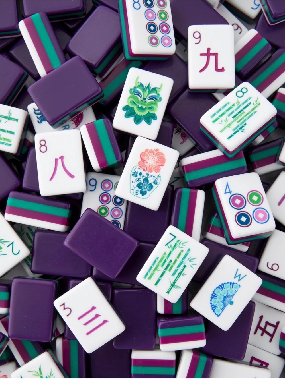 New Purple Mahjong Tiles 🀄️ 💜 and Tile Bag